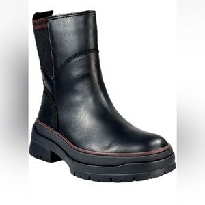 Timberland Malynn Black Waterproof Leather Side Zip Boots Women’s Size 6